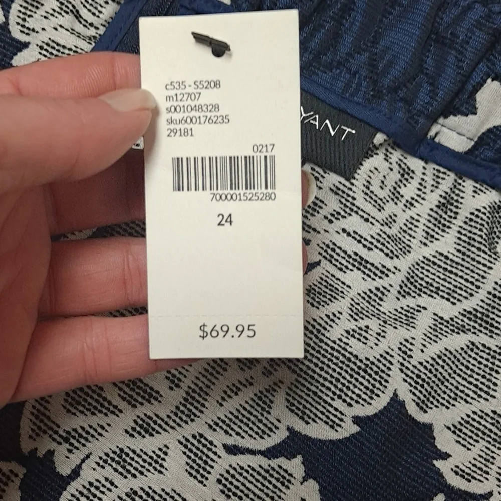 Lane Bryant Blue Rose Floral Brocade Circle Skirt NWT Size 24